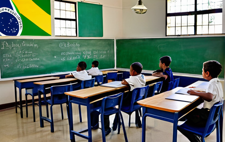 국어 교과 과정 개편 - Pathways to the Future**
    "A diverse group of Brazilian high school students stands at a symbolic...