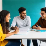 Home 12 국어 지도에서의 창의적 사고 - **Prompt:** A vibrant, dynamic image of a diverse group of young adults (aged 18-25) enthusiasticall...