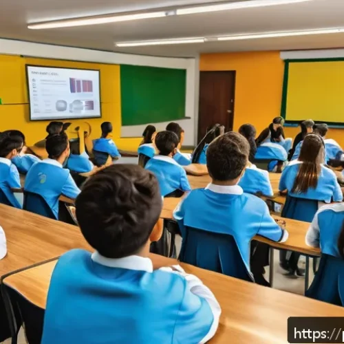 Home 31 국어 토론 수업 운영법 - A modern classroom scene in Brazil with diverse high school students actively participating in a deb...
