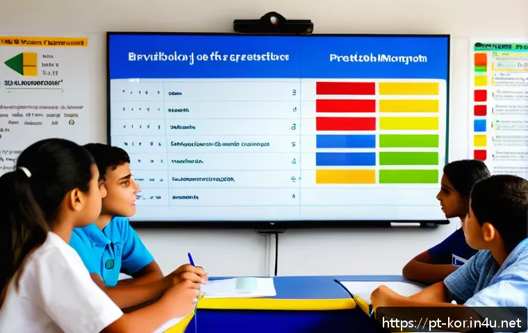 국어 형태론 기초 - A vibrant classroom scene in a modern Brazilian school, featuring a diverse group of Portuguese-spea...